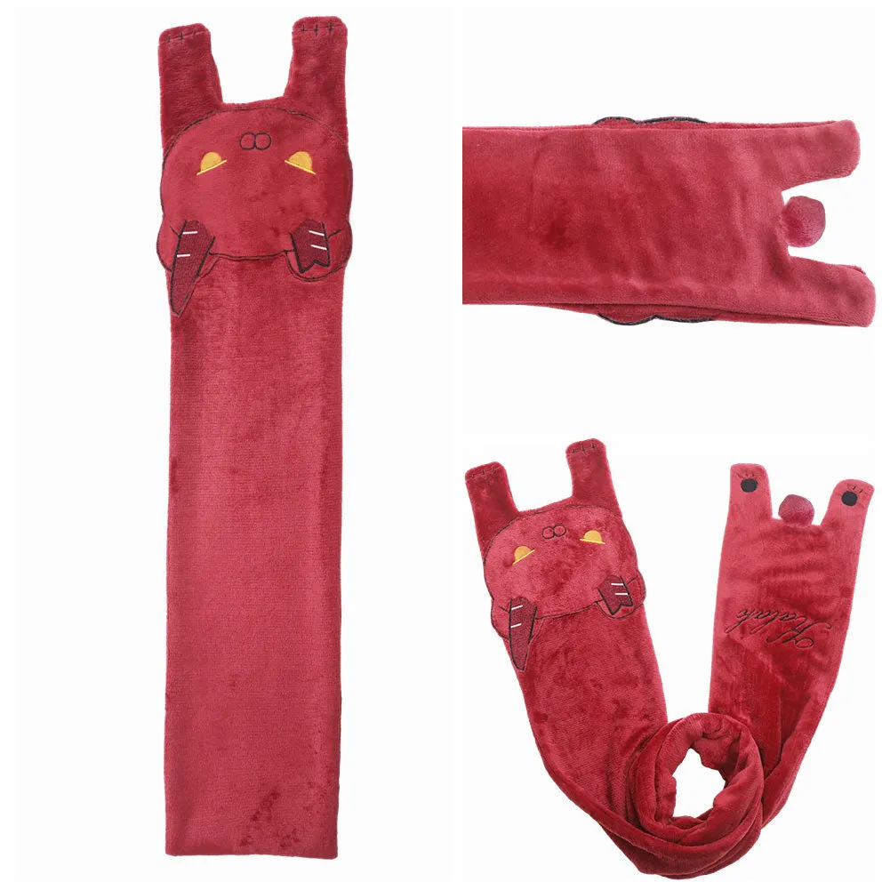 Baldur's Gate Karlach Red Plush Embroidered Scarf Cosplay Costume Outfits