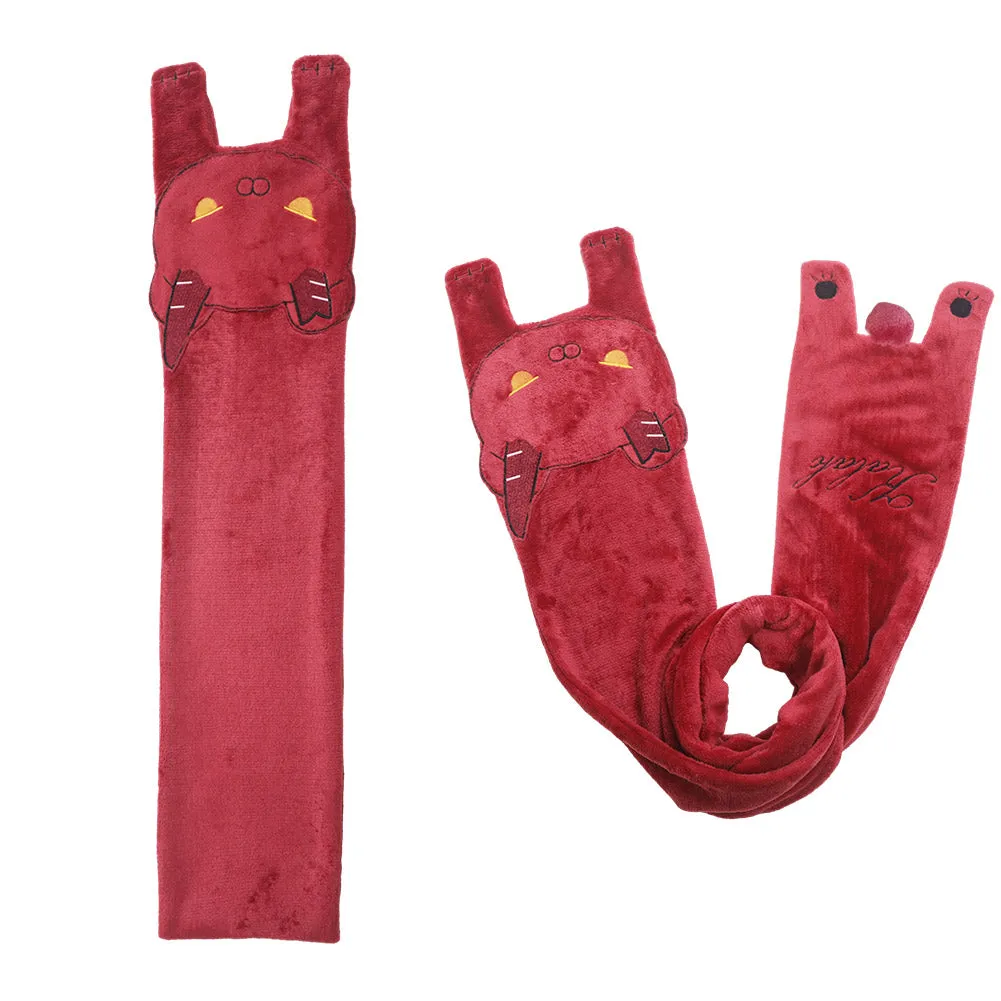 Baldur's Gate Karlach Red Plush Embroidered Scarf Cosplay Costume Outfits