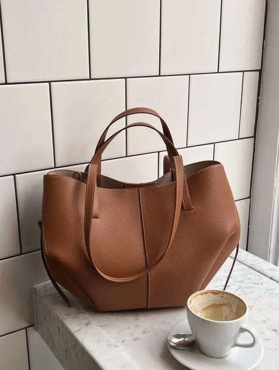B&S | Spacious & Durable Vintage Tote Bag for Women – Versatile Shoulder Bag for Everyday Use