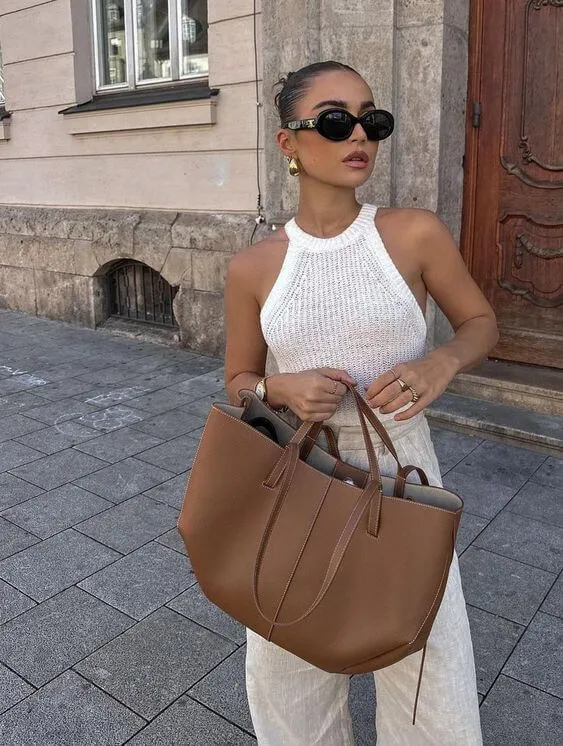 B&S | Spacious & Durable Vintage Tote Bag for Women – Versatile Shoulder Bag for Everyday Use