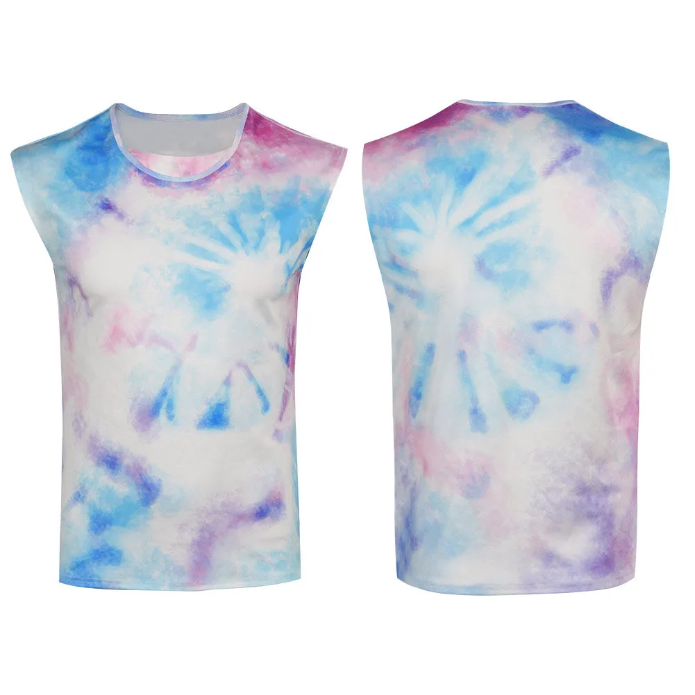 Barbie 2023 Ken Tie-dye Vest  Cosplay Costume Halloween Carnival Suit