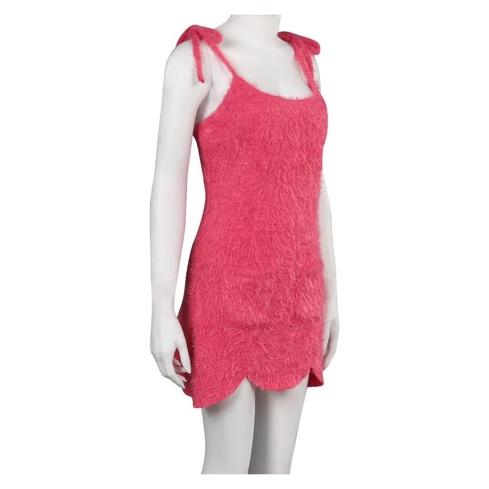 Barbie 2023 Pink Sling Dress Cosplay Costume Halloween Carnival Suit