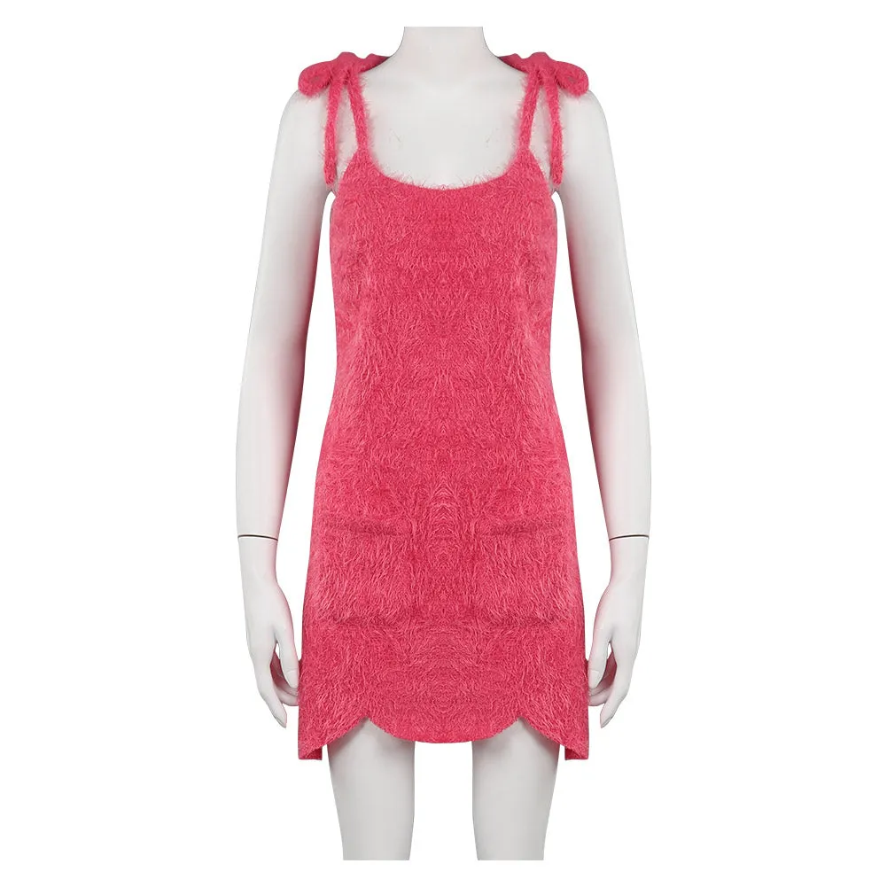 Barbie 2023 Pink Sling Dress Cosplay Costume Halloween Carnival Suit
