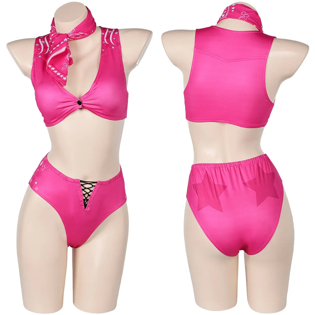 Barbie Original Pink Sexy BIKINIS Swimsuit Swimwear Cosplay Costume Outfits