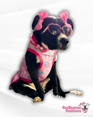 Barkday Cupcakes - Dog Pajama with Lavender Neck & Trim