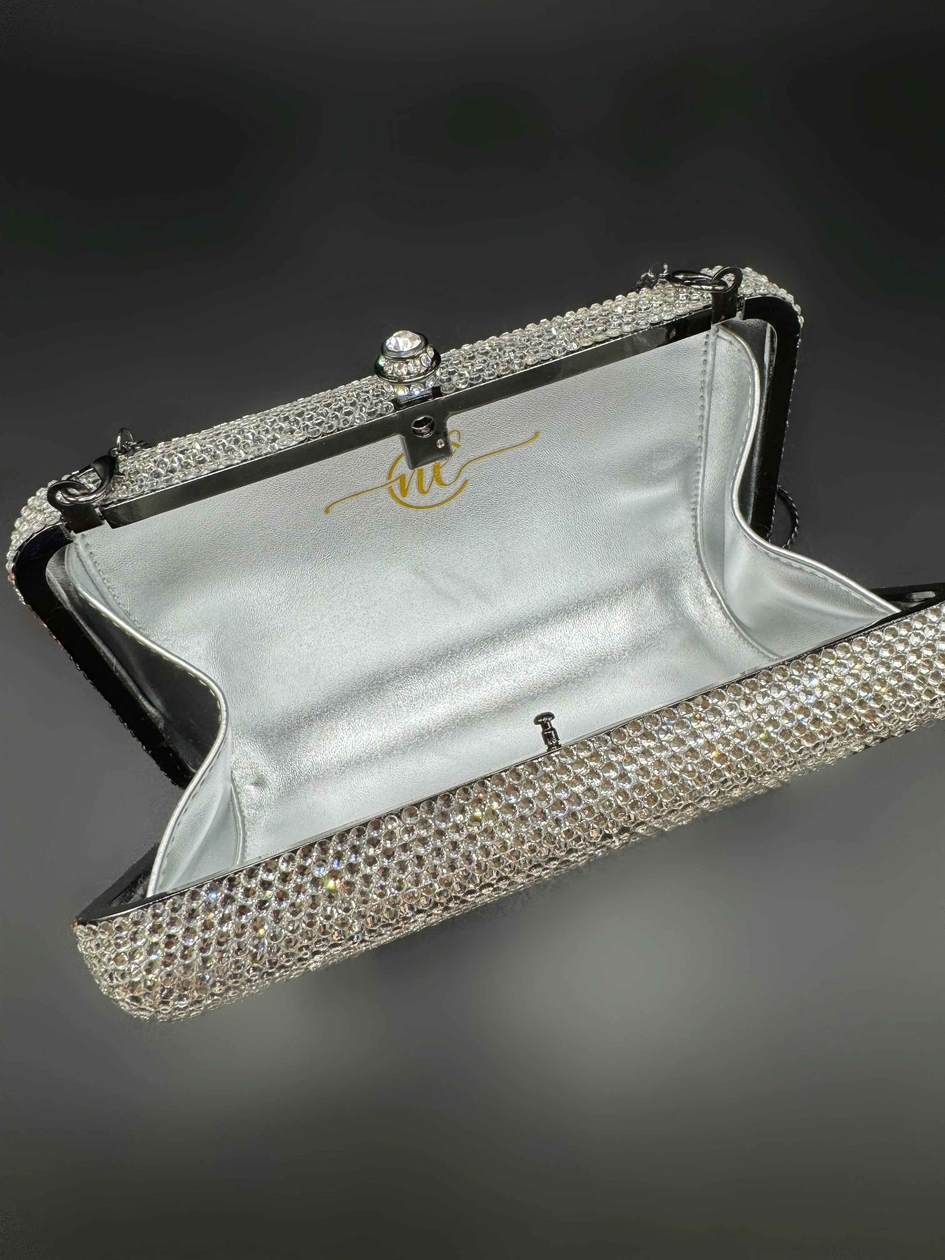 Baroque Silver Floral Clutch