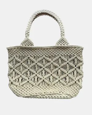 BASKET MACRAME TOTE IN NATURAL
