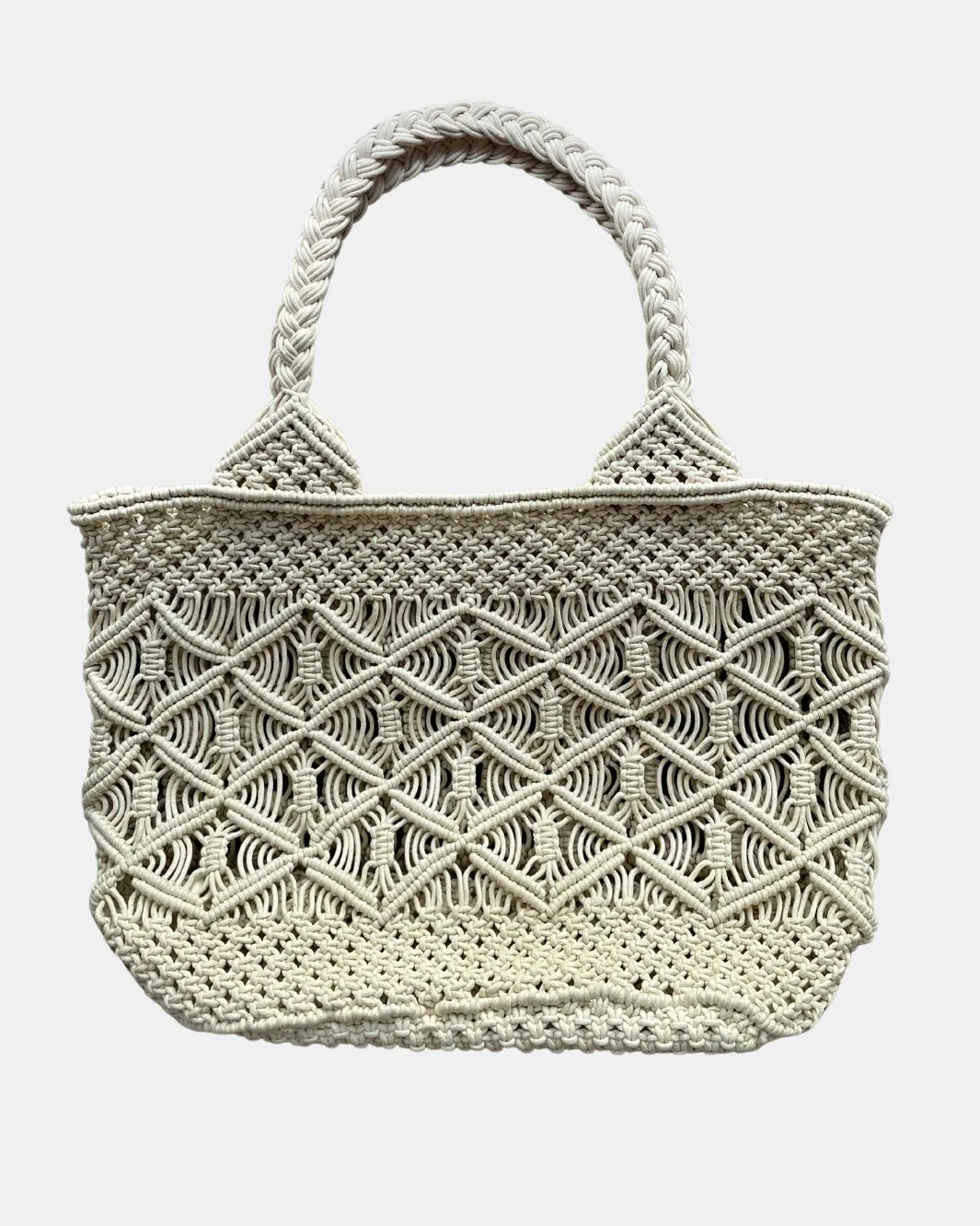 BASKET MACRAME TOTE IN NATURAL