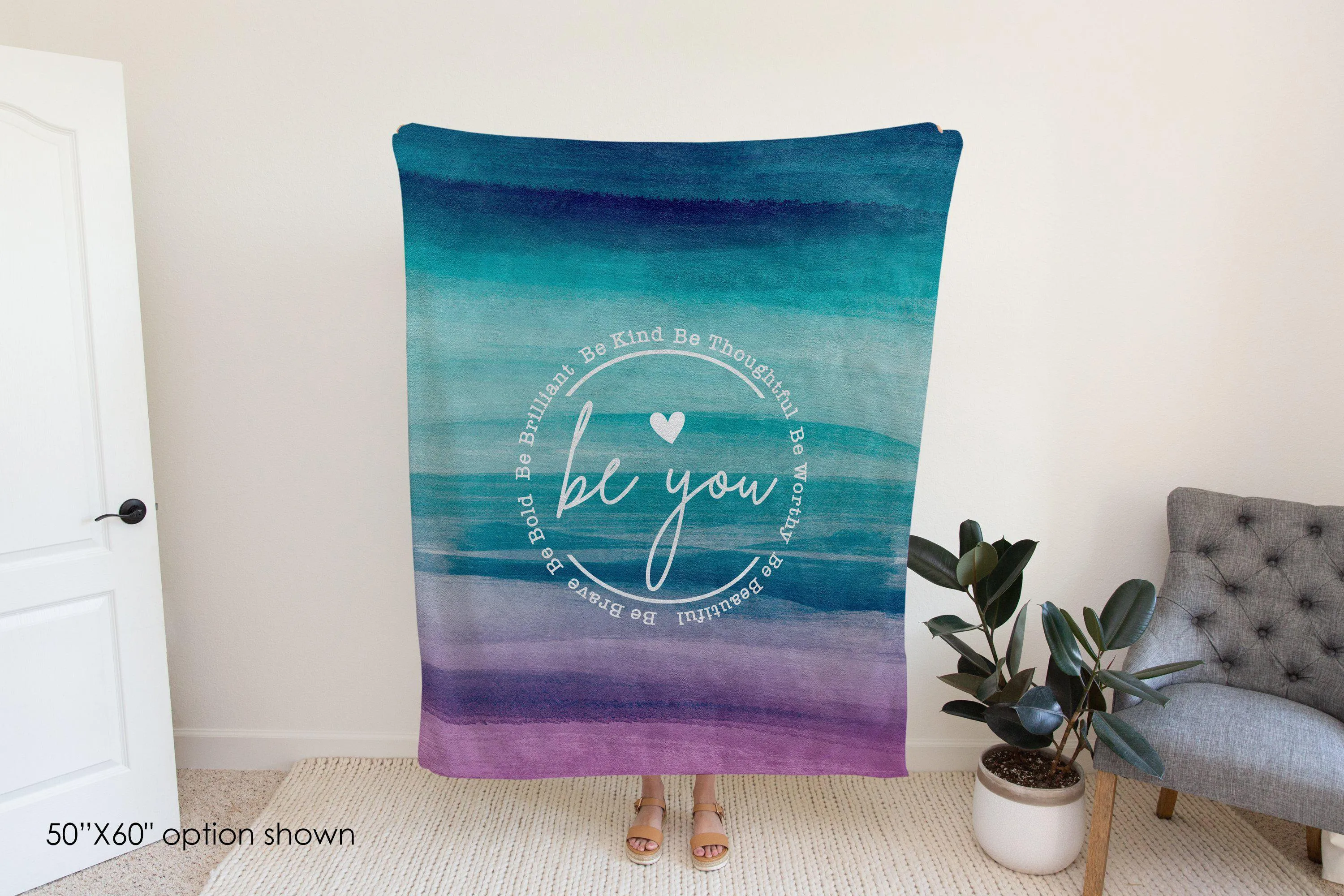 Be You Ombre Inspirational Blanket