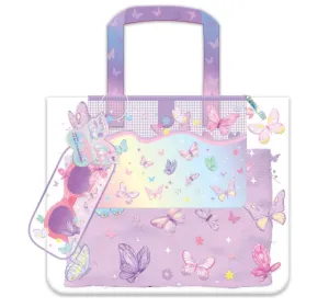 Beach Bag w/ Sunglasses - Tie Dye Butterfly