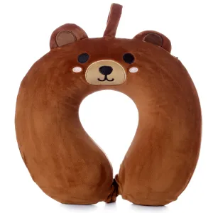 Bear Relaxeazzz Plush Memory Foam Travel Pillow
