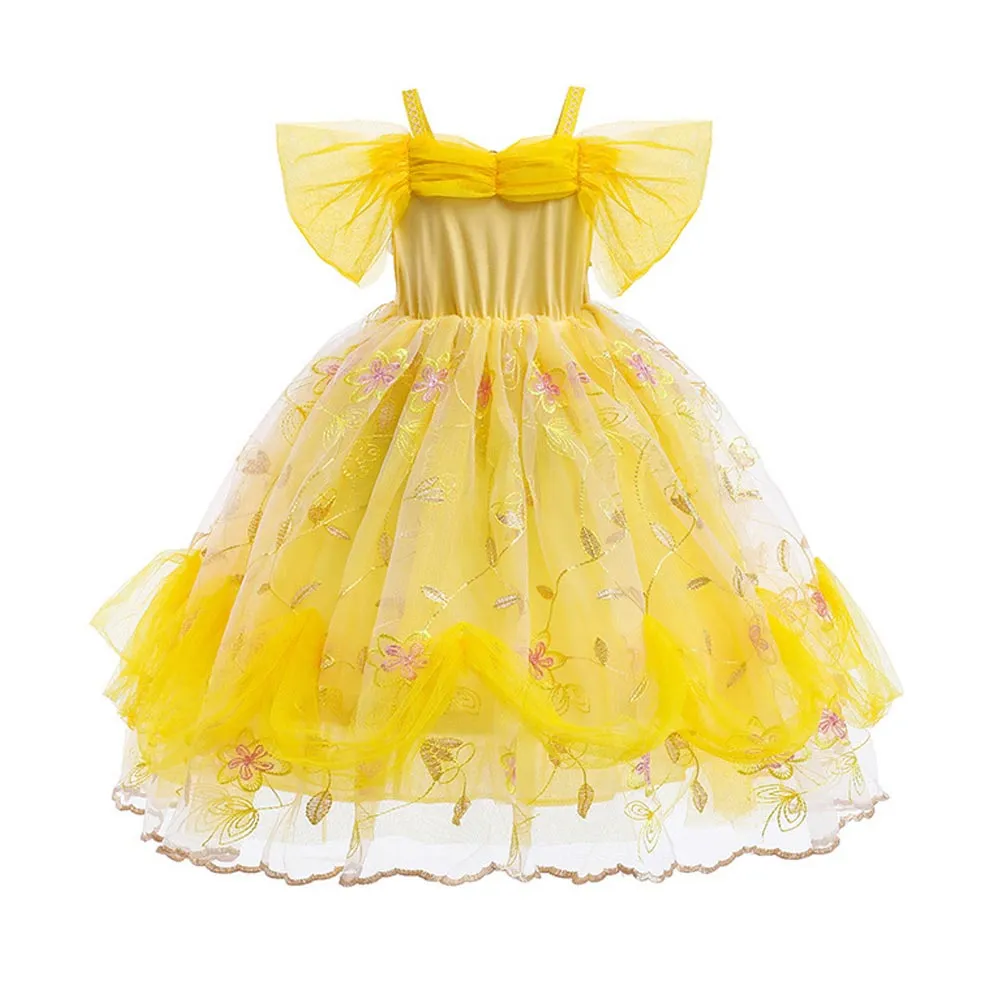 Beauty and the Beast Kids Girls Belle Cosplay Costume Outfits Halloween Carnival Suit