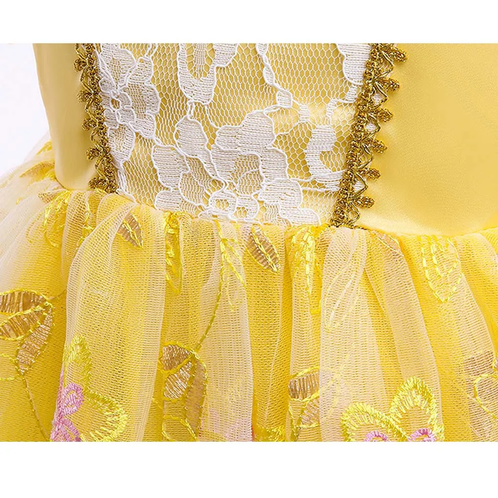 Beauty and the Beast Kids Girls Belle Cosplay Costume Outfits Halloween Carnival Suit