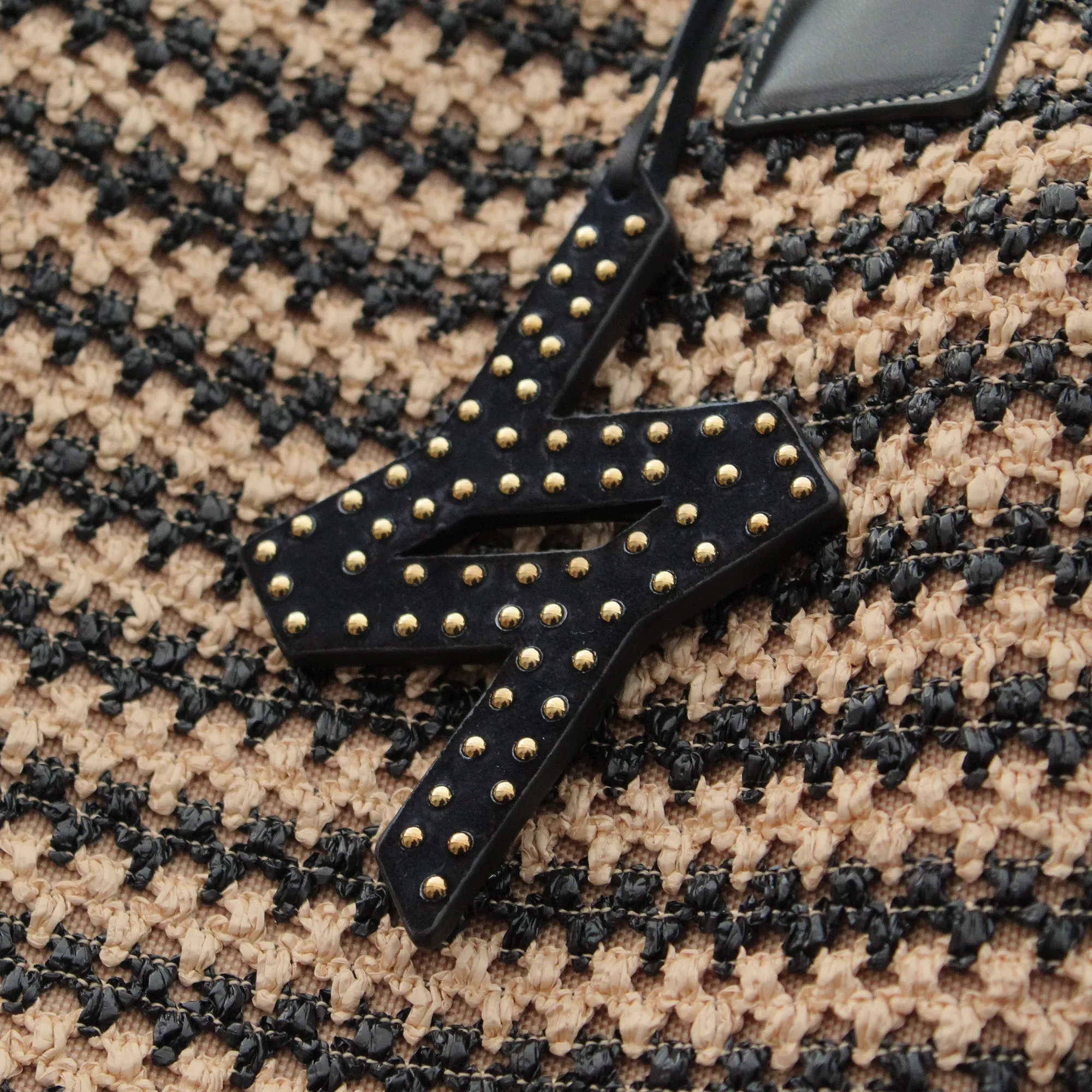 Bianca 60 tote raphia crochet black/natural