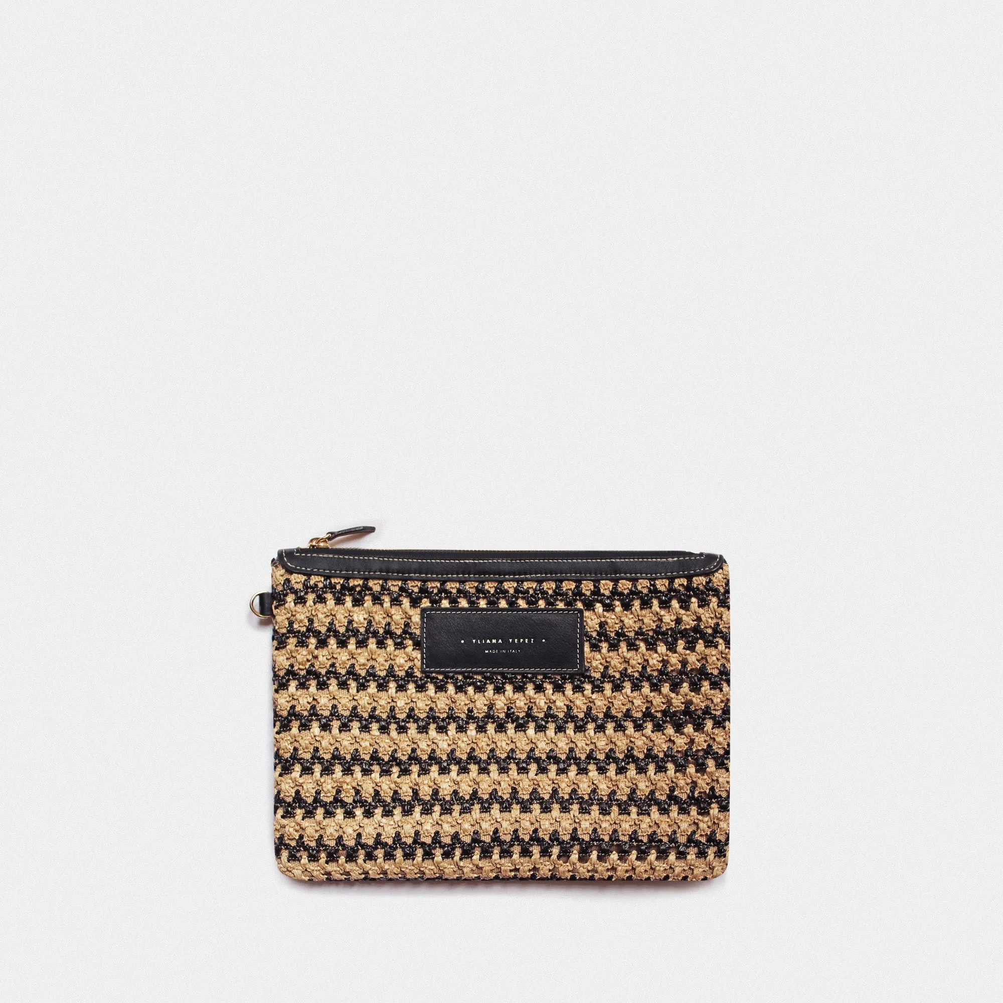 Bianca 60 tote raphia crochet black/natural