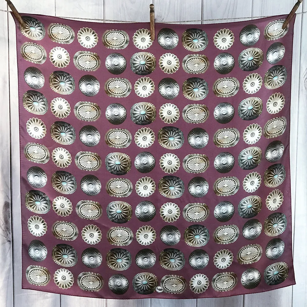 Big Concho 35 x 35 Silk Scarf Cabernet
