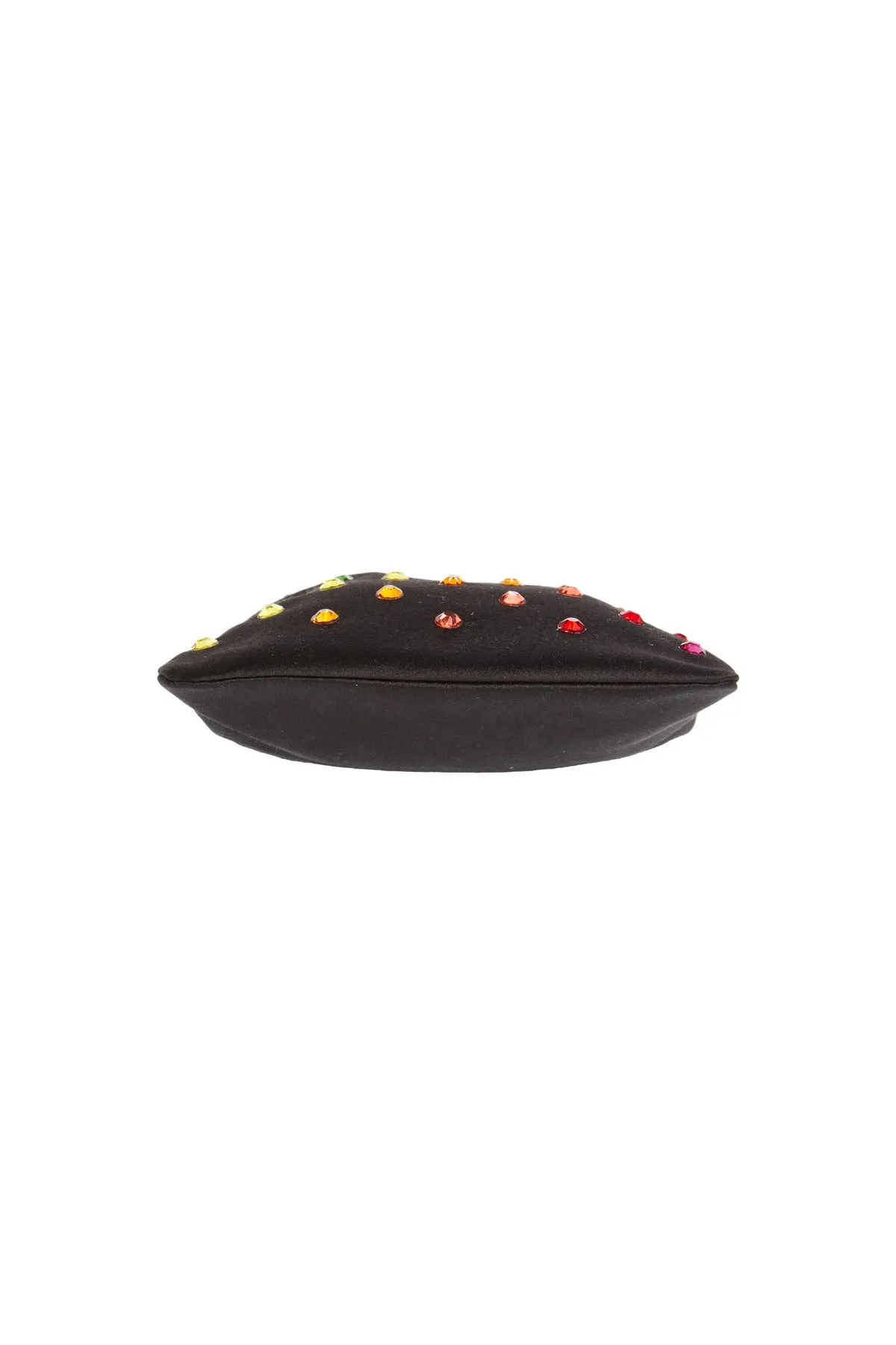Black Curfew Clutch with Rainbow Crystals