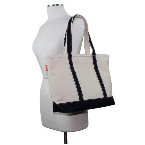 Black Medium Zippered Tote Bag