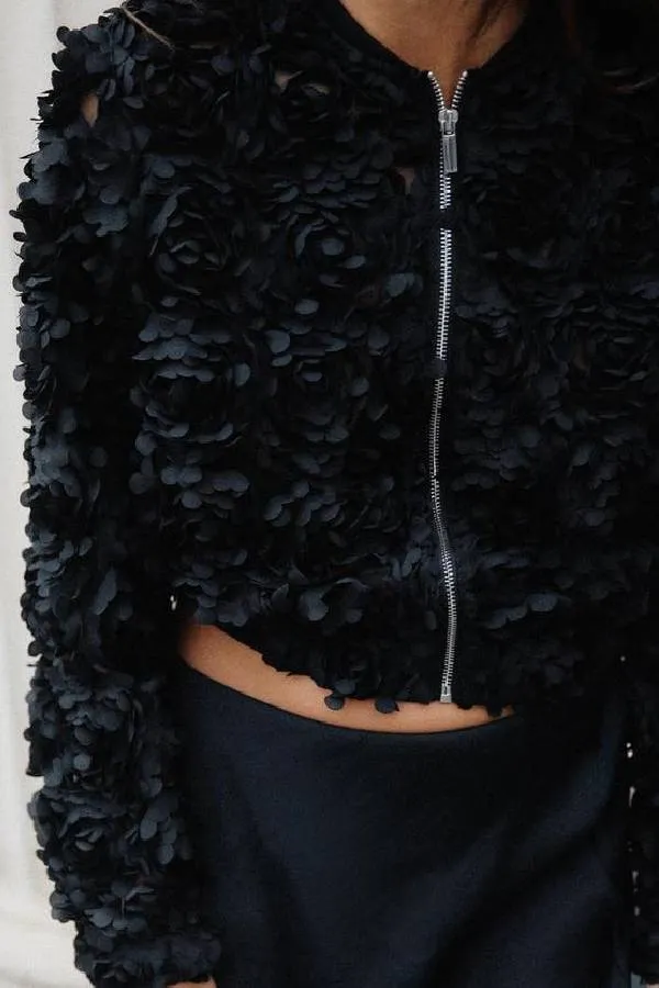 Black Stylish Textured Jacket