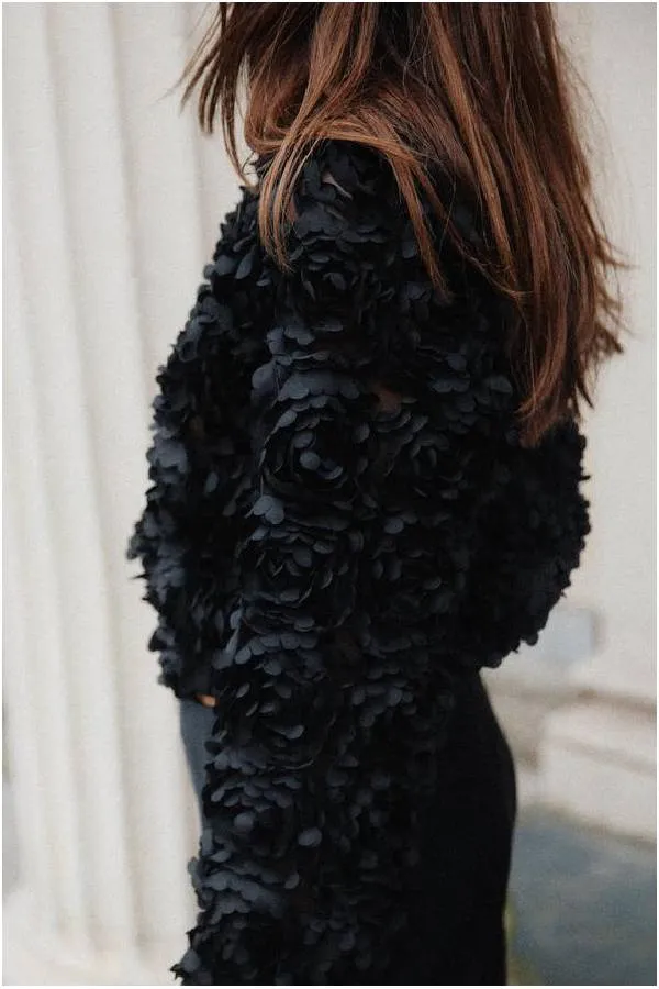 Black Stylish Textured Jacket