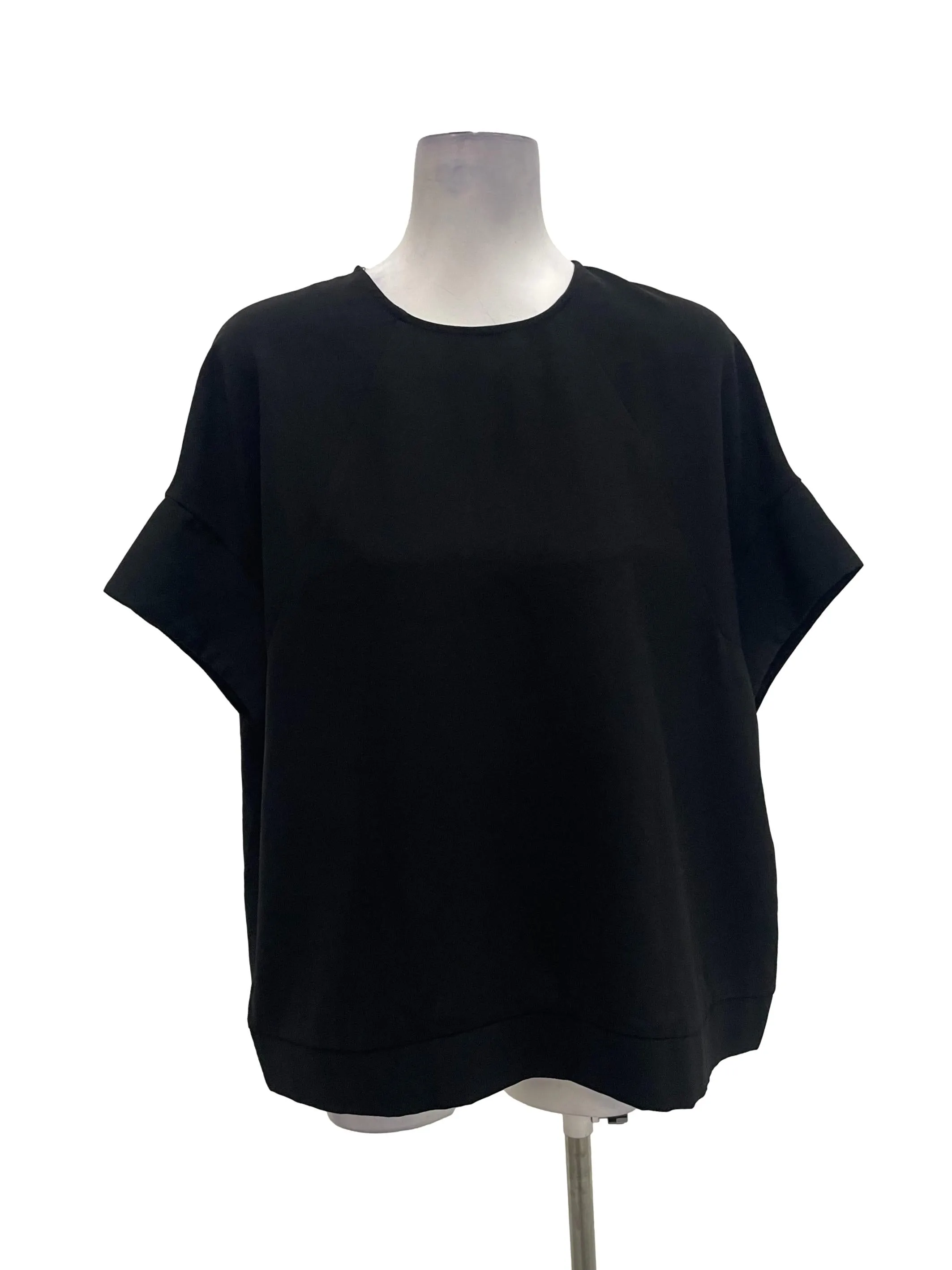 Black V-Neck Boxy Top OSN