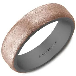 Bleu Royale Diamond Brush Finish & Tantalum Inside Wedding Band