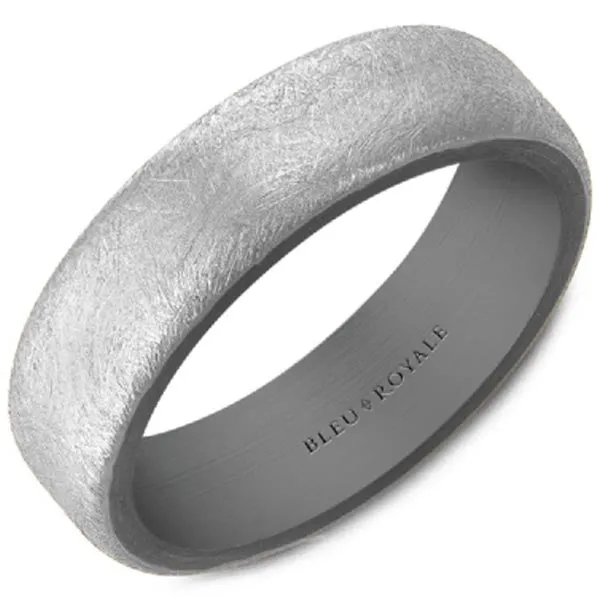 Bleu Royale Diamond Brush Finish & Tantalum Inside Wedding Band