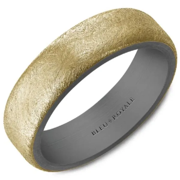 Bleu Royale Diamond Brush Finish & Tantalum Inside Wedding Band