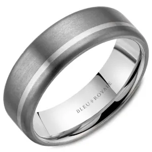 Bleu Royale High Polished Brushed Tantalum Finish Wedding Band