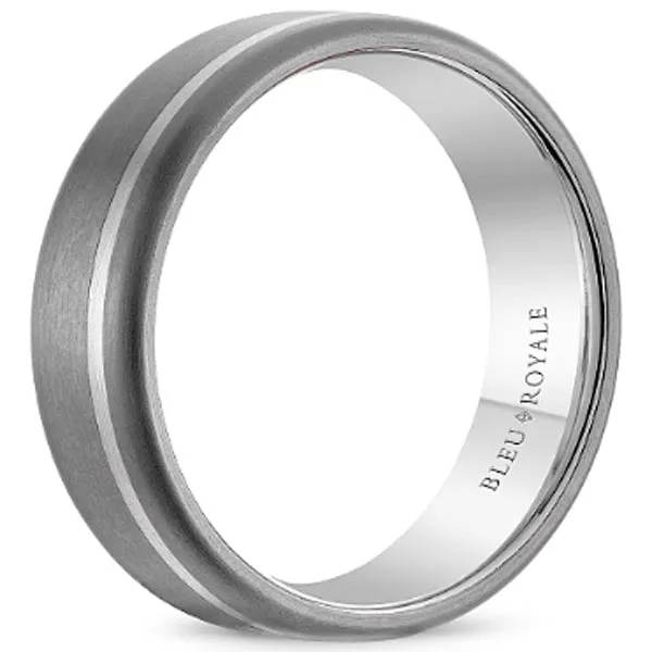 Bleu Royale High Polished Brushed Tantalum Finish Wedding Band