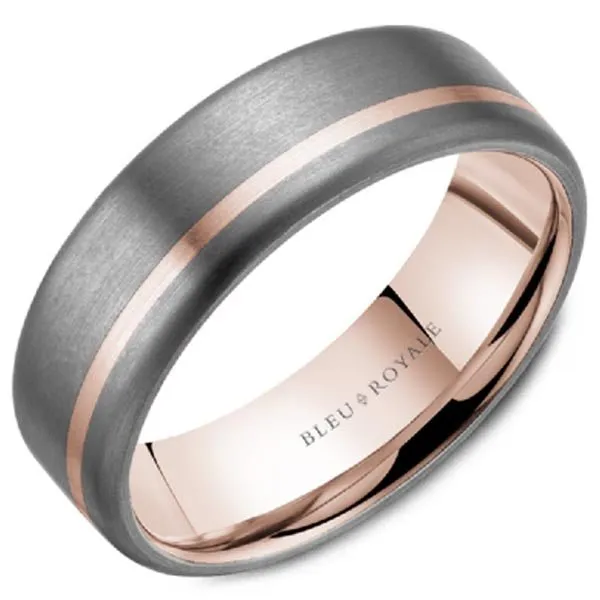 Bleu Royale High Polished Brushed Tantalum Finish Wedding Band