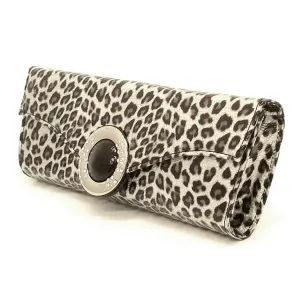 bling black Silver Animal Print Rhinestone Evening Party Wrist Handbag bag wallet