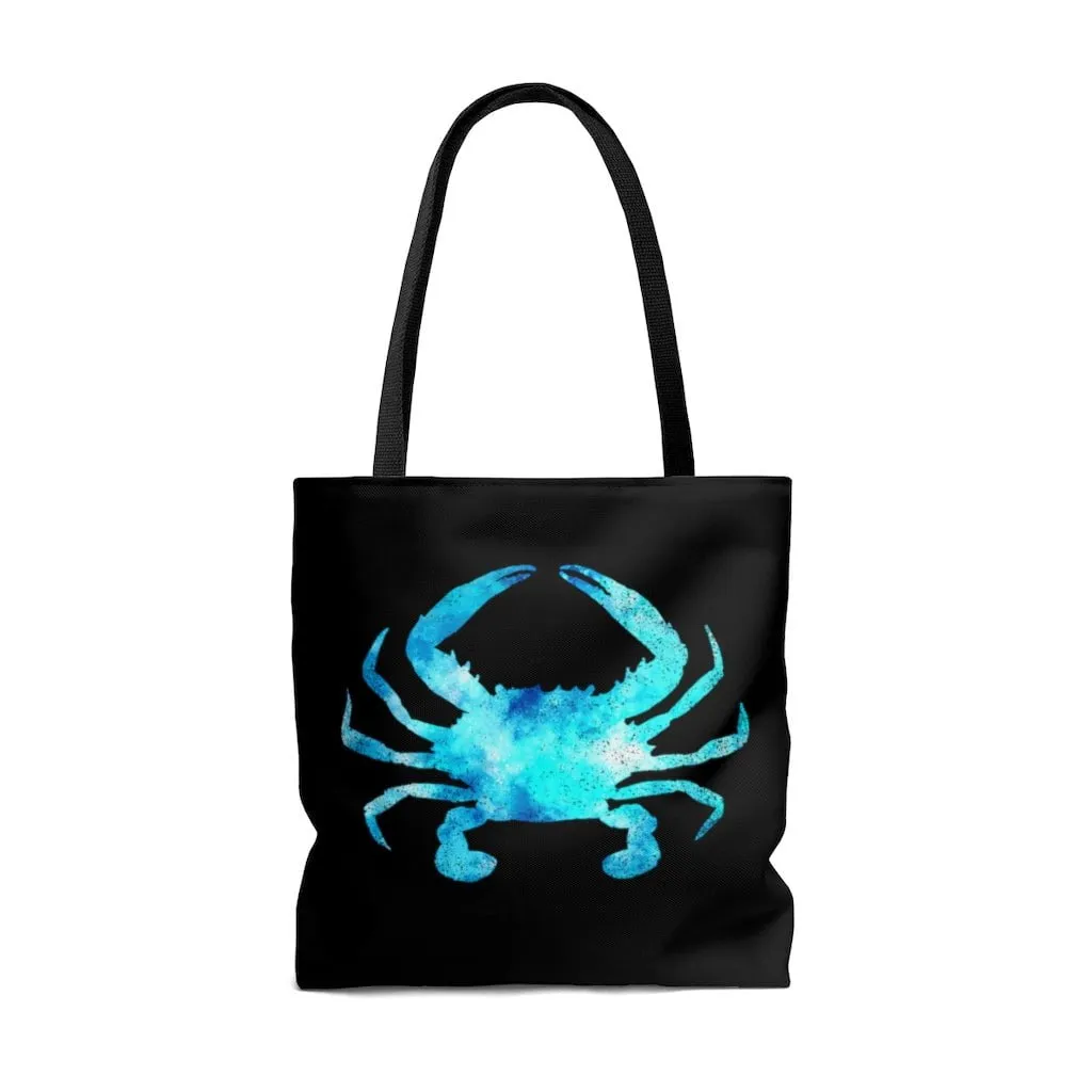 Blue Crab Watercolor Tote Bag