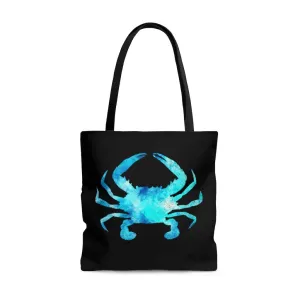 Blue Crab Watercolor Tote Bag