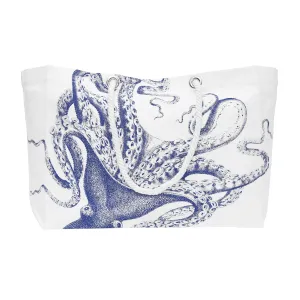 Blue Octopus Coastal Boat Tote Bag
