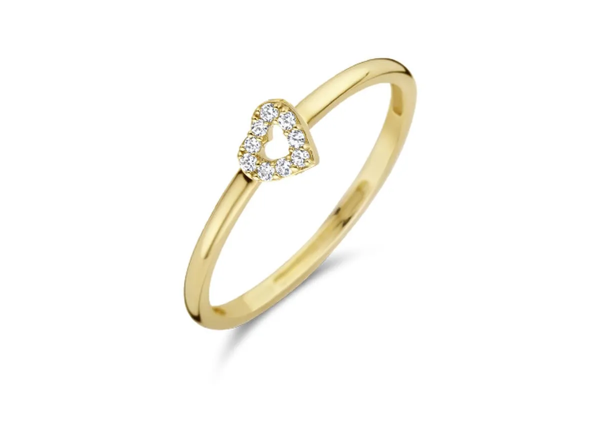 Blush - Bague Cœur - Or Jaune 14k et Zircons (1231YZI)