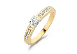 Blush - Bague Solitaire - Or Jaune 14k et Zircons (1125BZI)