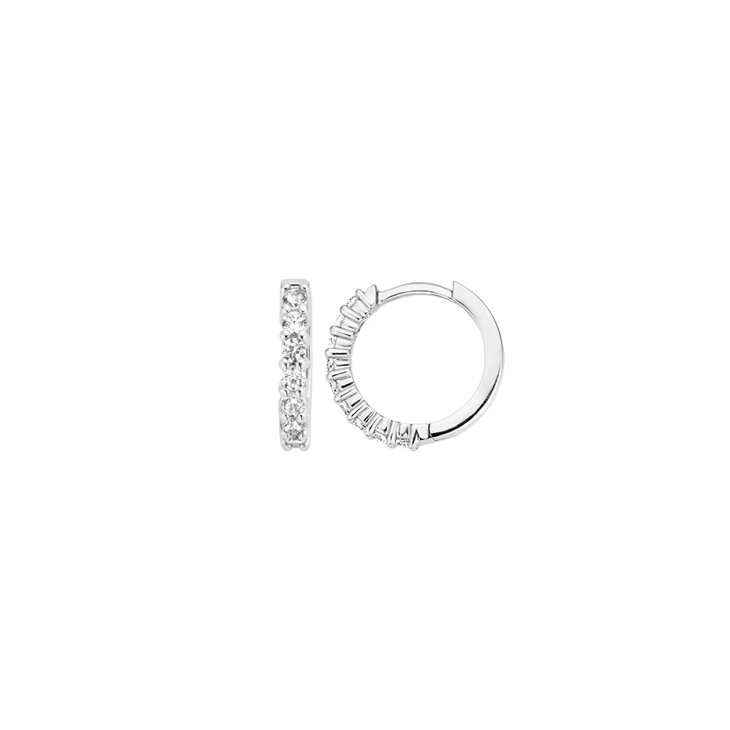 Blush - Boucles d'oreilles créoles - Or Blanc 14k, Zircons (7134WZI)