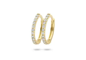 Blush - Boucles d'oreilles créoles - Or Jaune 14k, Zircon (7270YZI)