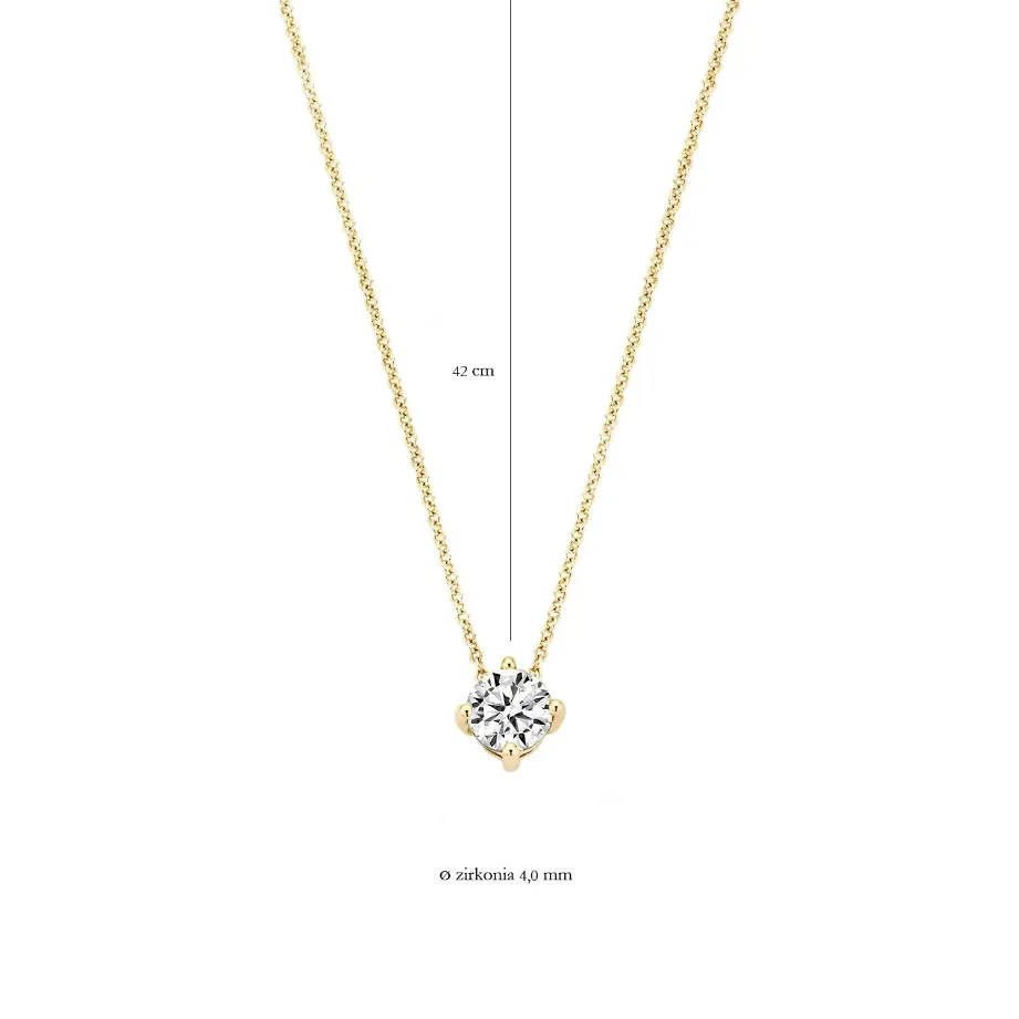 Blush - Collier - Or Jaune 14k, zircon (3057YZI)