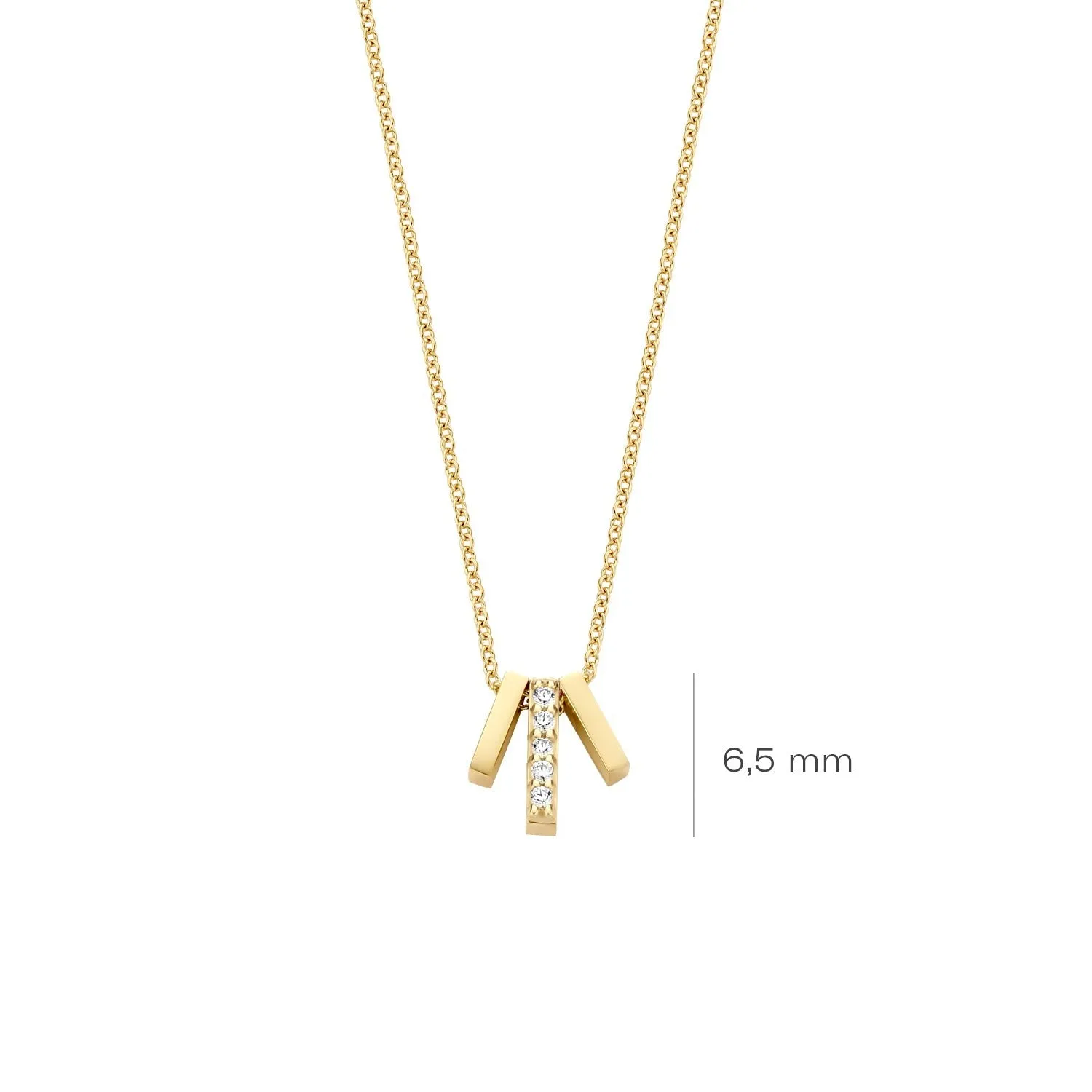 Blush - Collier - Or Jaune 14k, zircon (3122YZI)