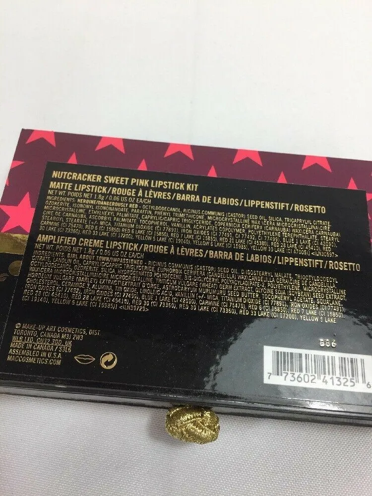 BNIB MAC Nutcracker Sweet Pink Lipstick Kit Set Mini Holiday Collection 2016