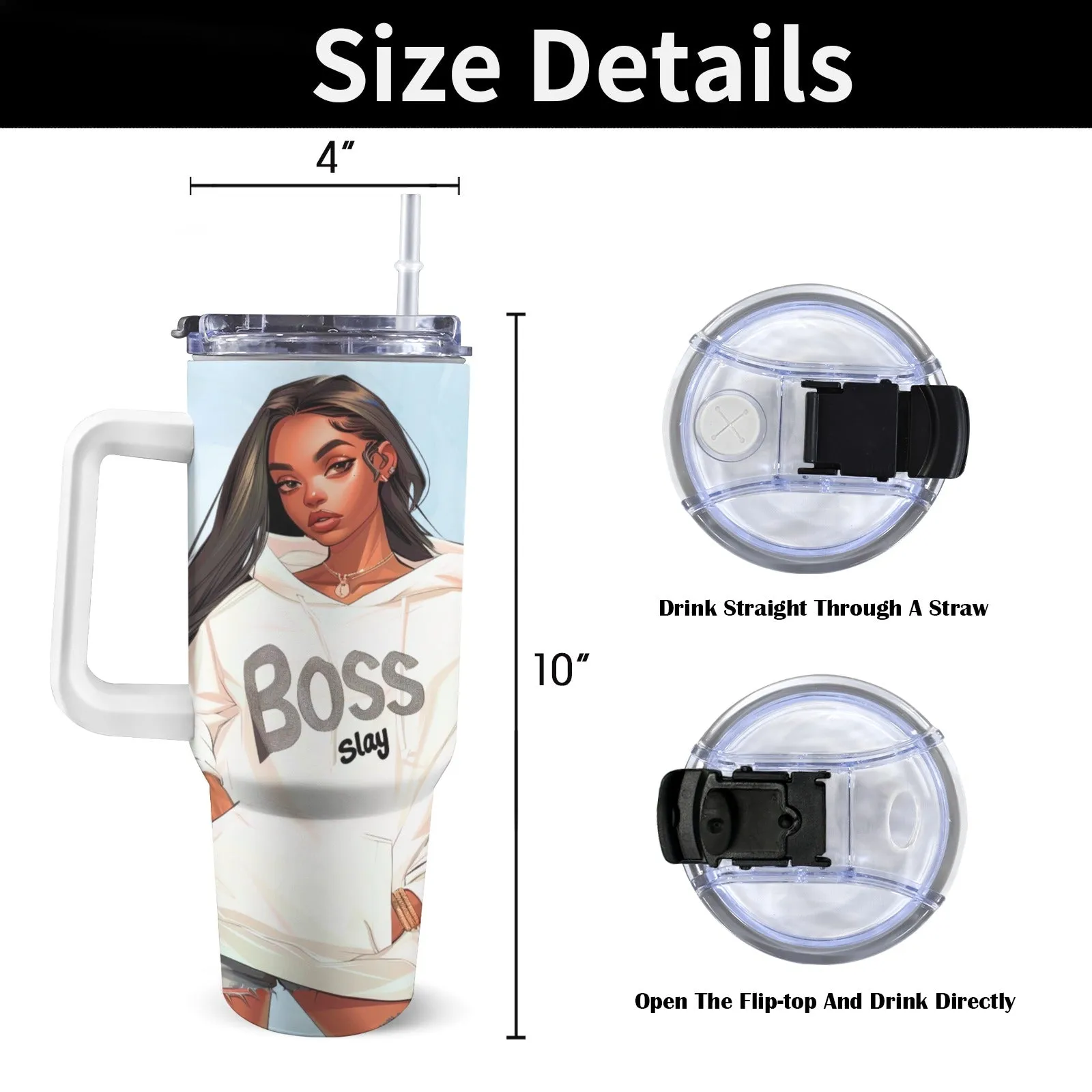 BOSS SLAY BAE 40oz Tumbler with Handle