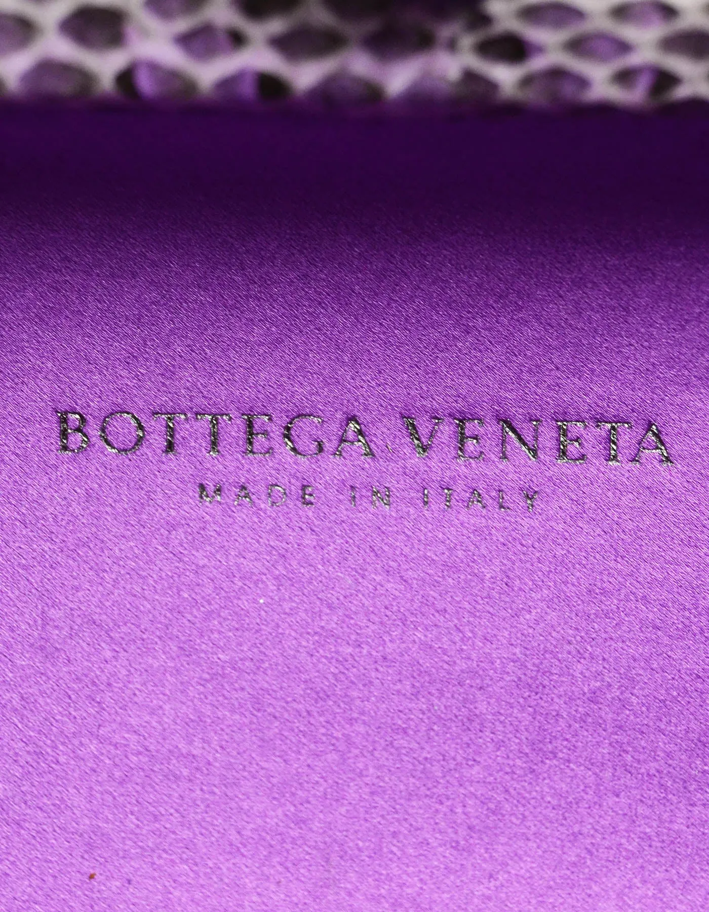 Bottega Veneta Purple Satin Intrecciato & Ayers Knot Clutch Bag