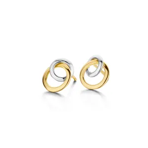 Boucles d'oreilles contre l'oreille - Or Jaune et Blanc (058273)