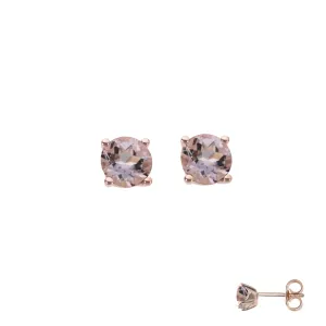 Boucles d'oreilles contre l'oreille - Or Rose, Améthyste Rose (065013/B)