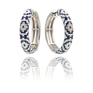 Boucles d'oreilles créoles UNA STORIA - Aztec, Argent et Zircons (CR121186)