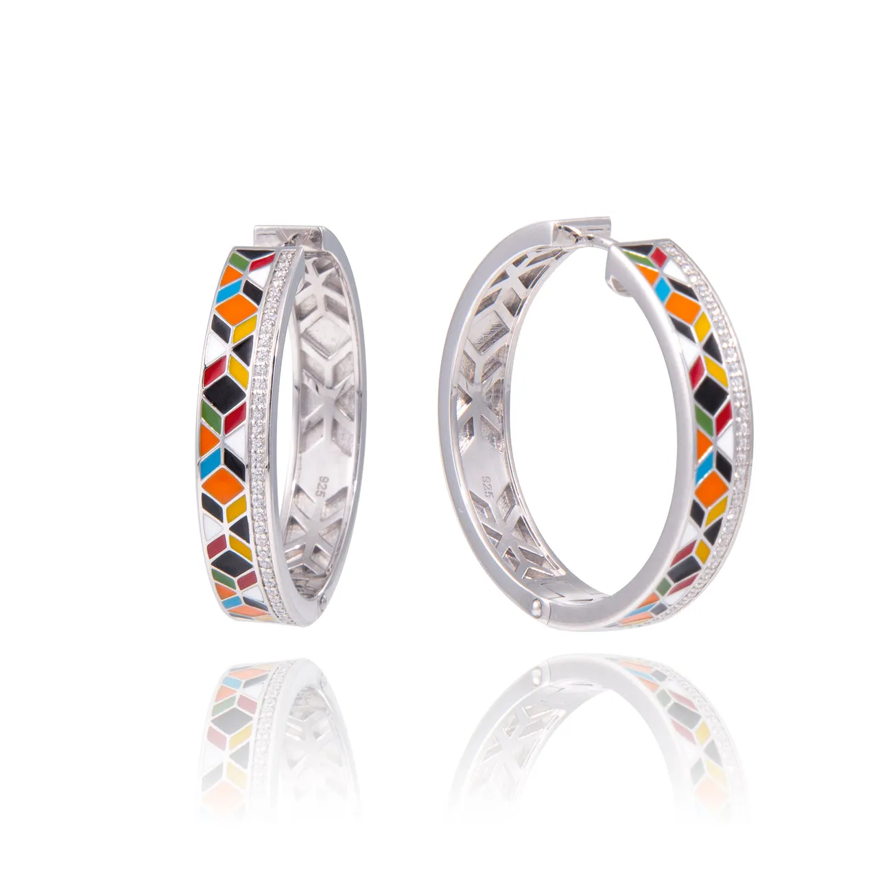 Boucles d'oreilles créoles UNA STORIA - Siena, Argent et Zircons (CR121193)