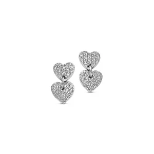 Boucles d'oreilles Cœur Naiomy - Argent et zircons (N2X53)