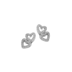 Boucles d'oreilles Cœur Naiomy - Argent et zircons (N2X56)